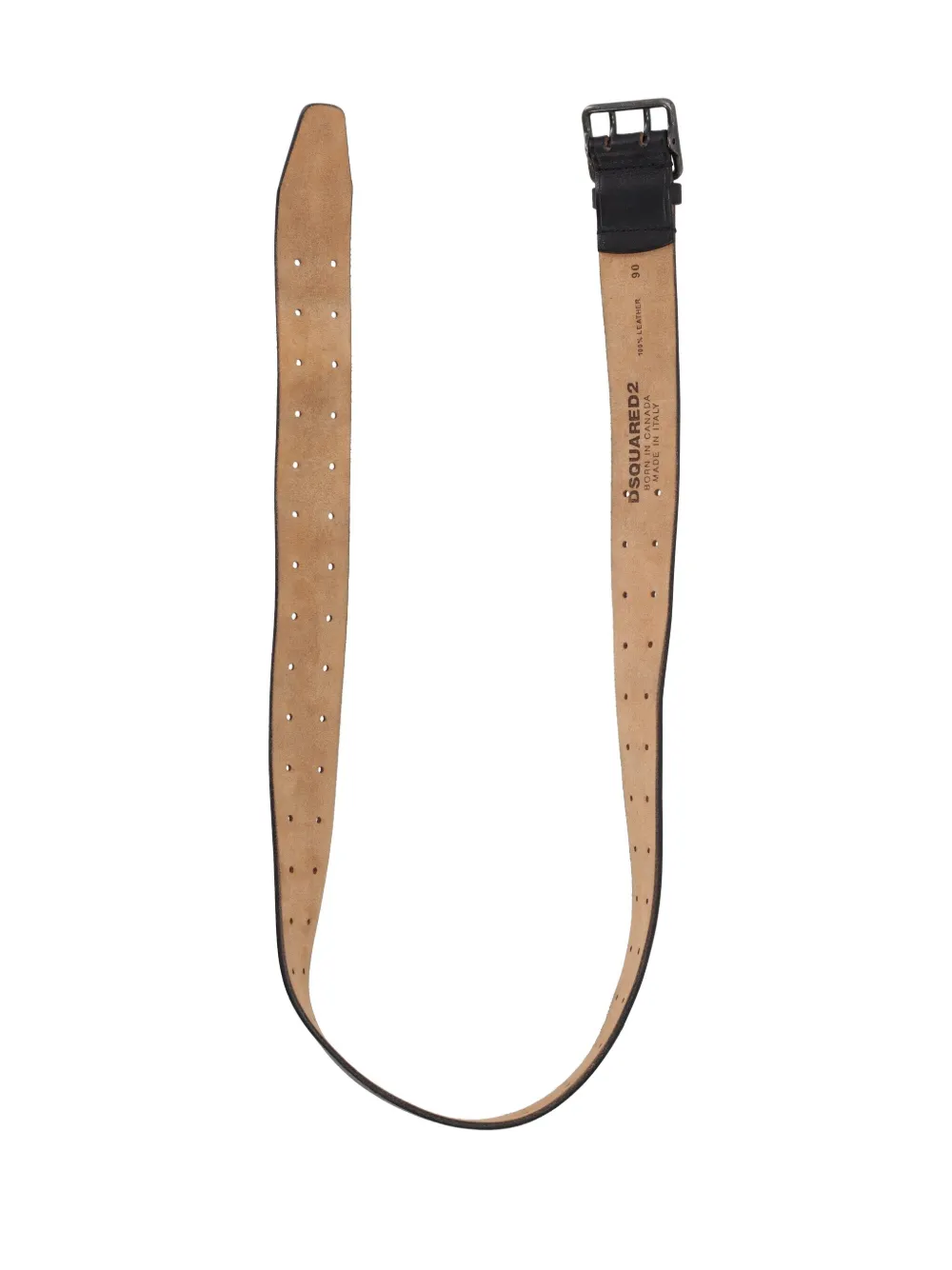 Dsquared2 Perforated Buckle Belts Smooth Finish In Brown