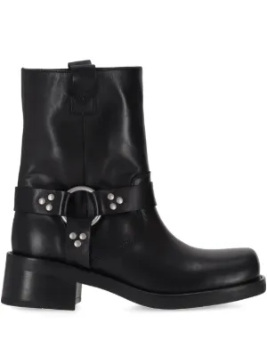 NEW ROCK バックルヒール ブーツ | ブラック | FARFETCH JP
