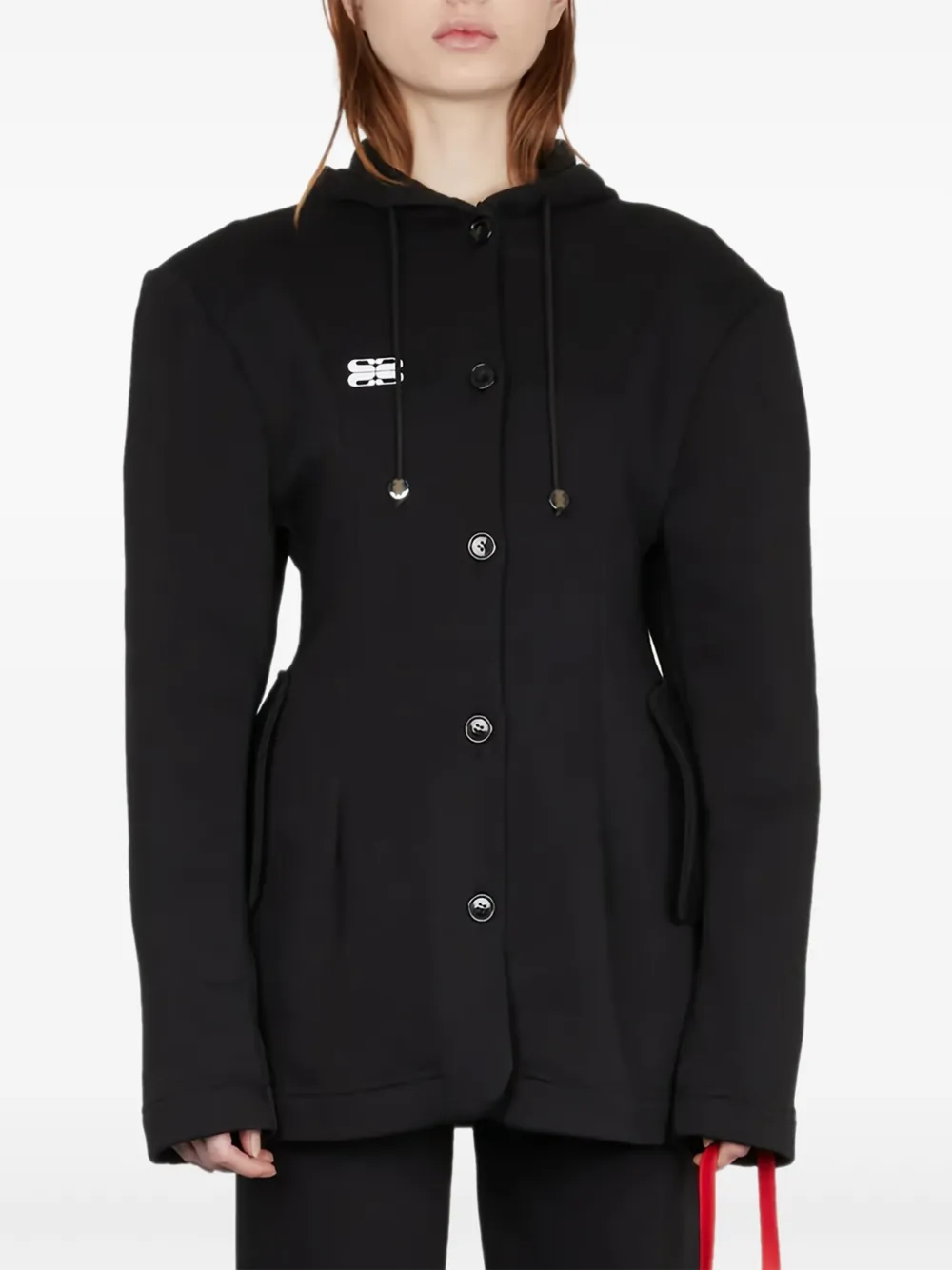 Maitre Pierre Christian hooded fleece jacket | Red | Image 1