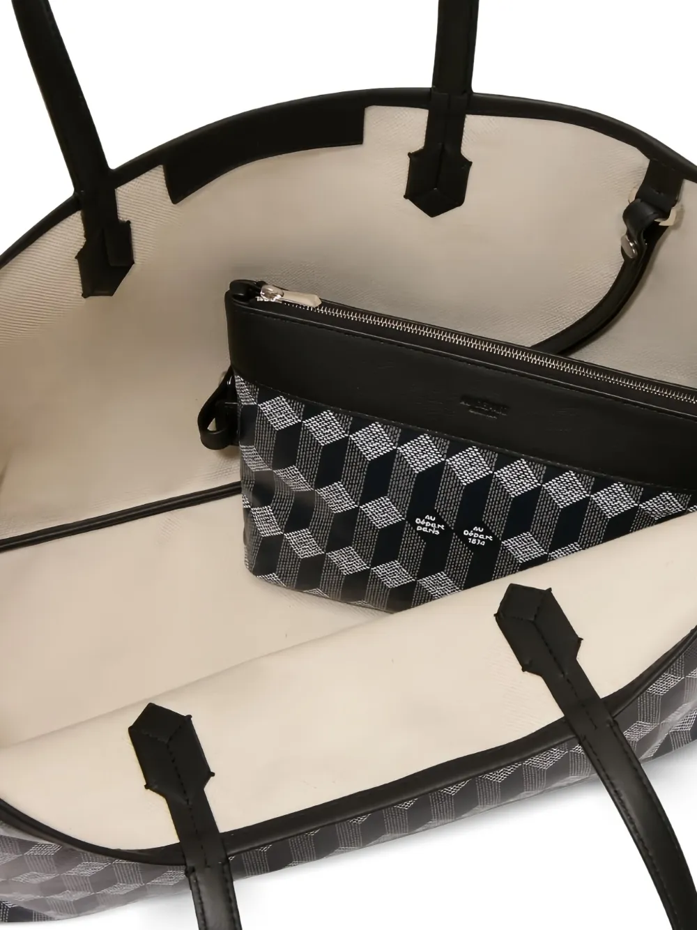 Au Départ Shopper met geometrische print Zwart