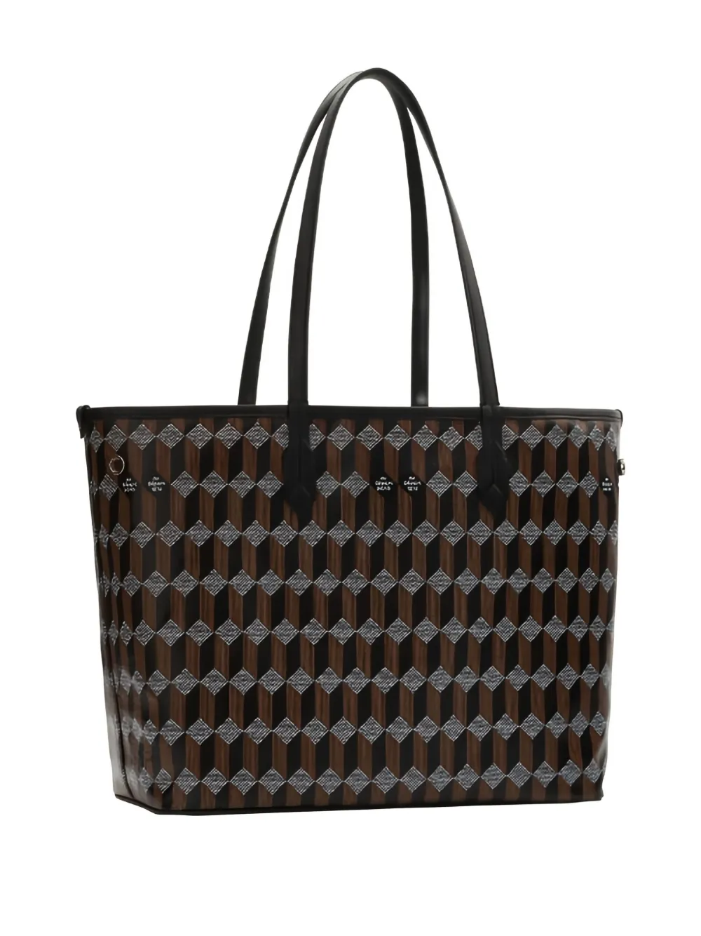 Au Départ No.47 shopper met geometrisch patroon Bruin