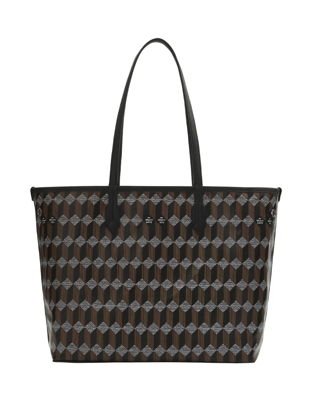 Au Départ No.47 geometric pattern tote bag - Bruin
