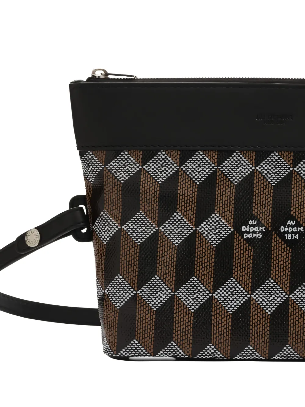Au Départ No.47 shopper met geometrisch patroon Bruin