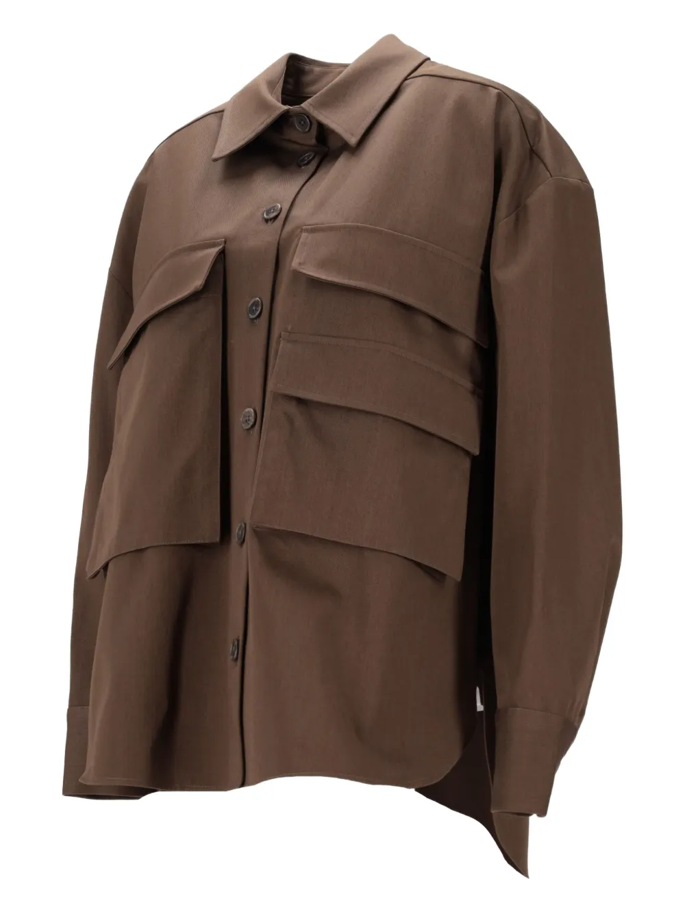 P.A.R.O.S.H. Blouse met opgestikte zak Bruin