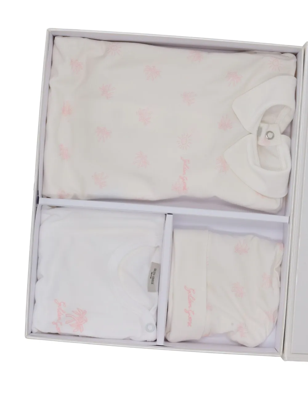 Golden Goose Kids Baby-cadeauset met palm-print Wit