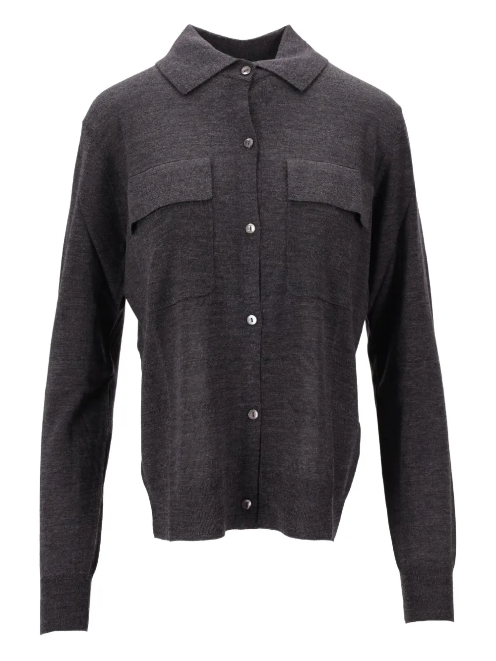 P.a.r.o.s.h Pocket Collared Cardigan In Gray