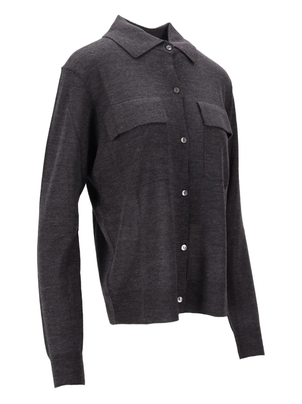 P.a.r.o.s.h Pocket Collared Cardigan In Gray