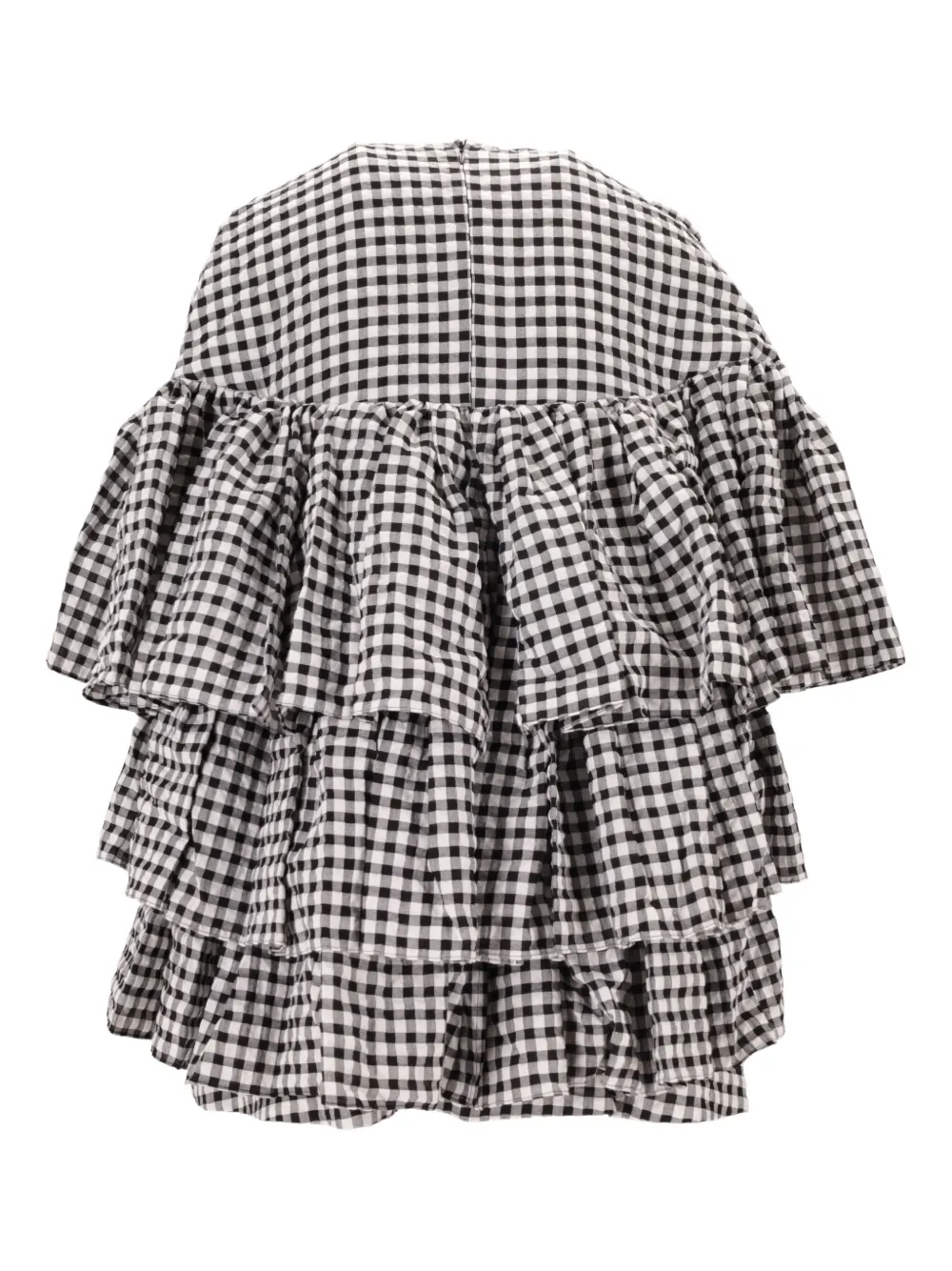 Meryll Rogge Gingham Check Ruffled Mini Dress In Black