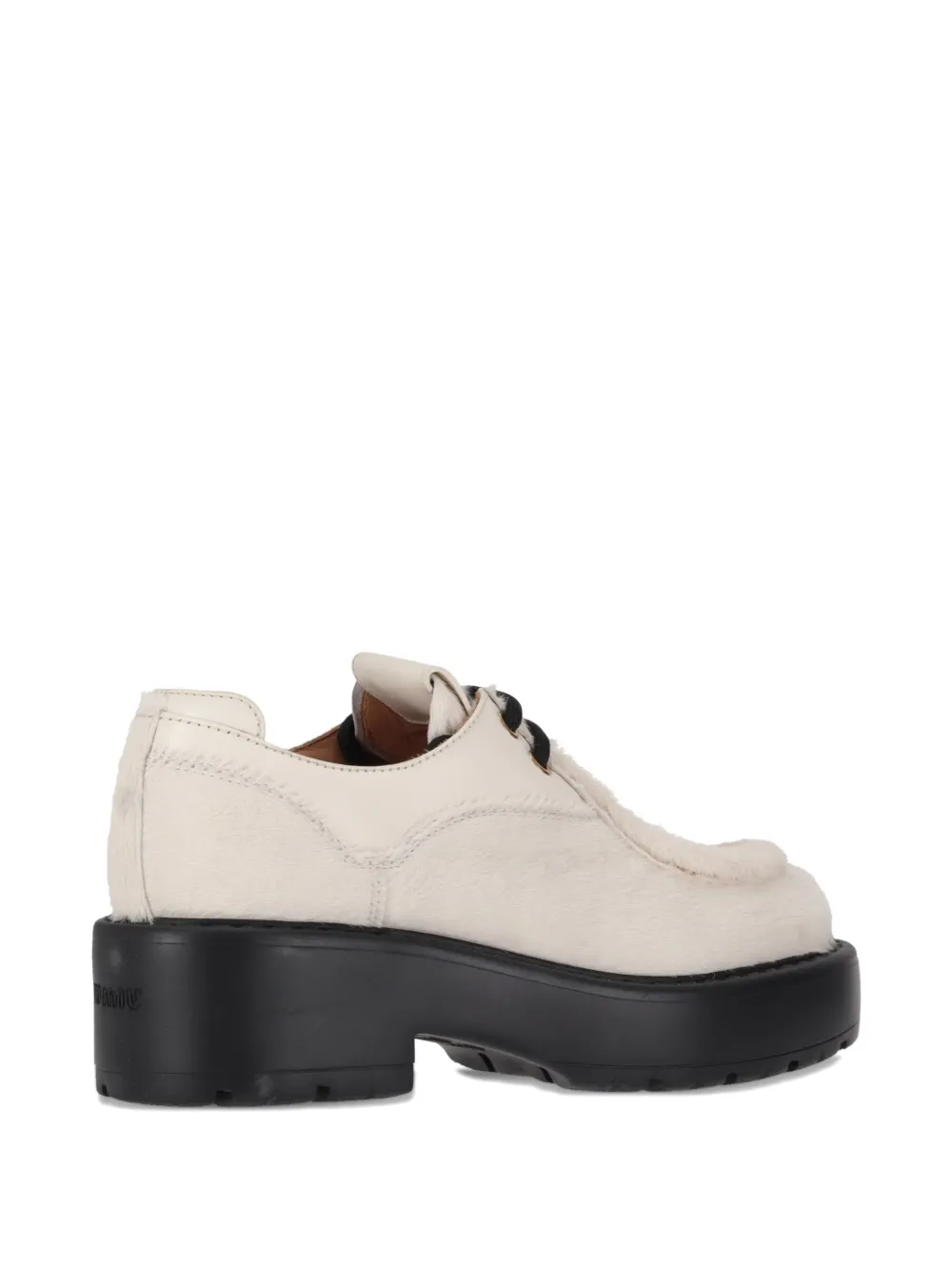 Miu 55mm platform leather shoes Beige
