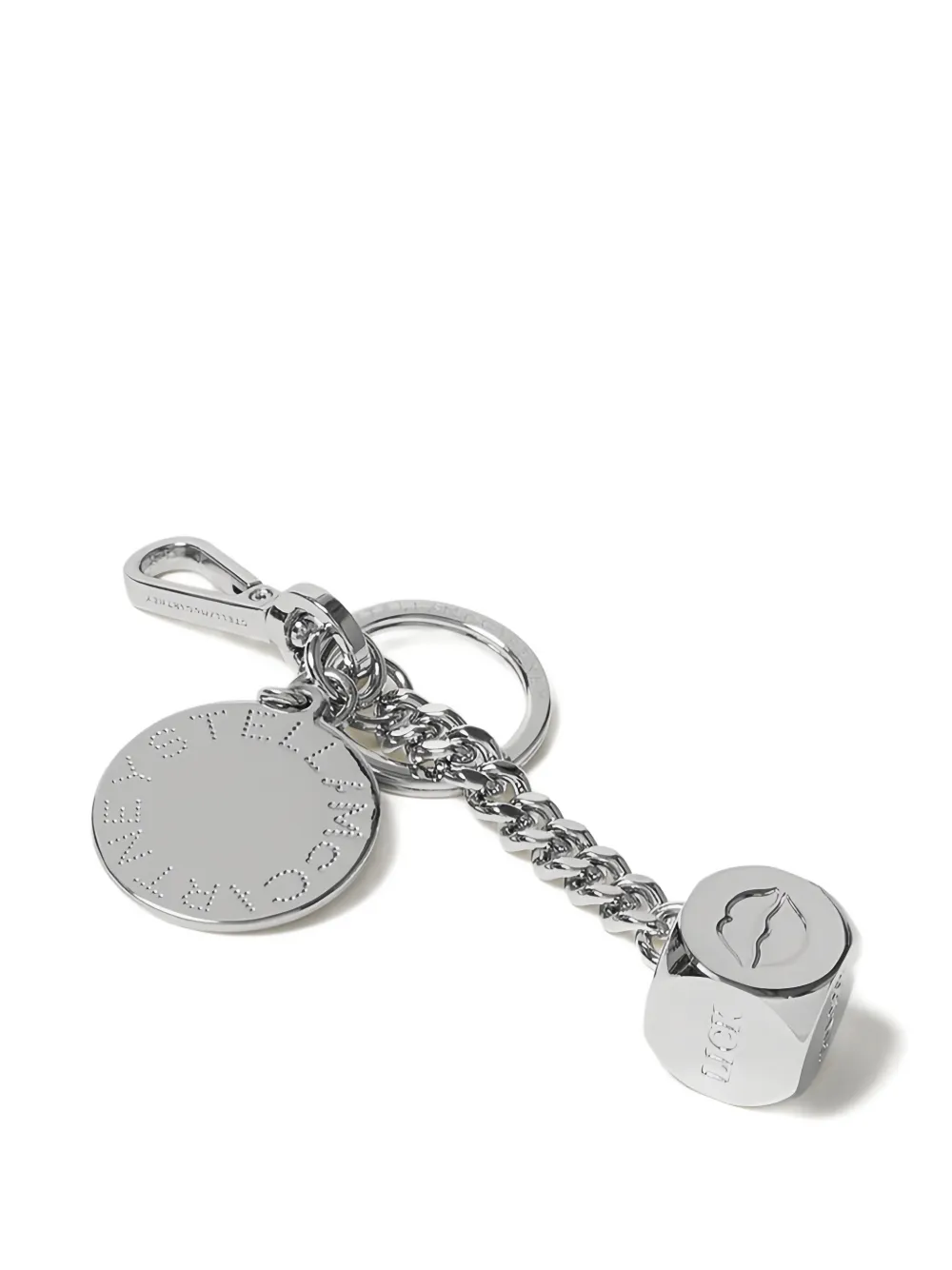  Stella Mccartney Charm Dice-detail Keyring - Silver 