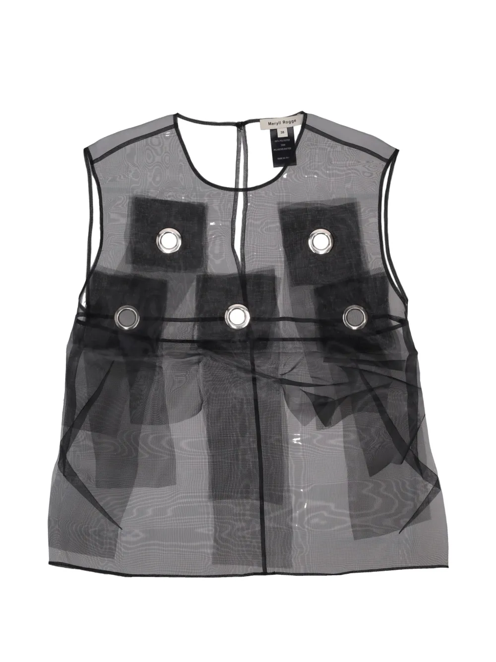 Meryll Rogge Eyelets Fringes Top In Black