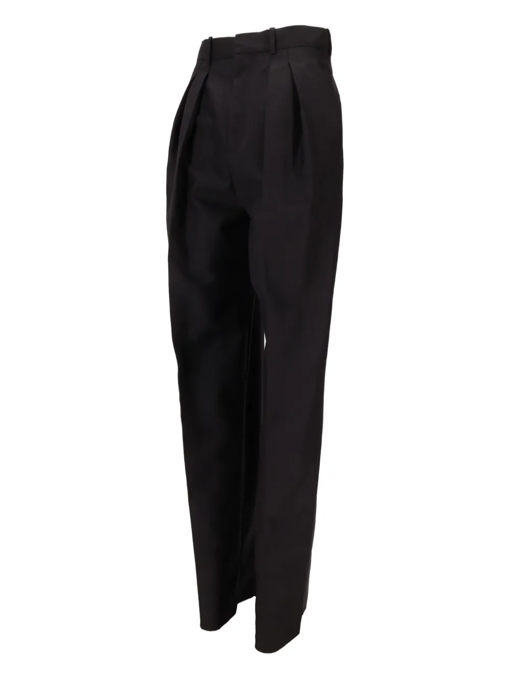 Saint Laurent Pleated-front Straight Trousers In Black