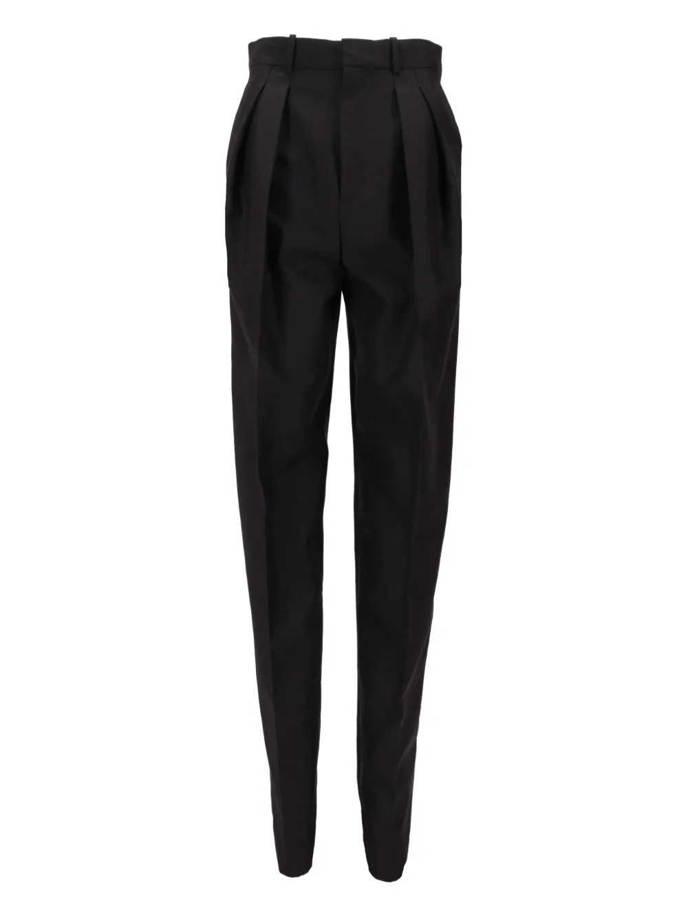 Saint Laurent Pleated-front Straight Trousers In Black