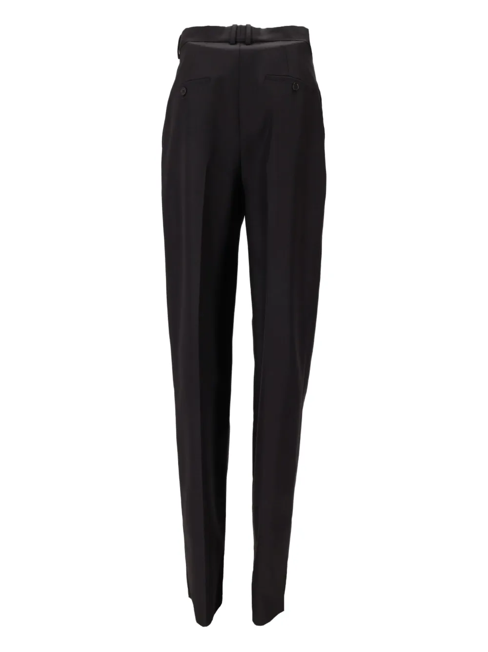 Saint Laurent Pleated-front Straight Trousers In Black