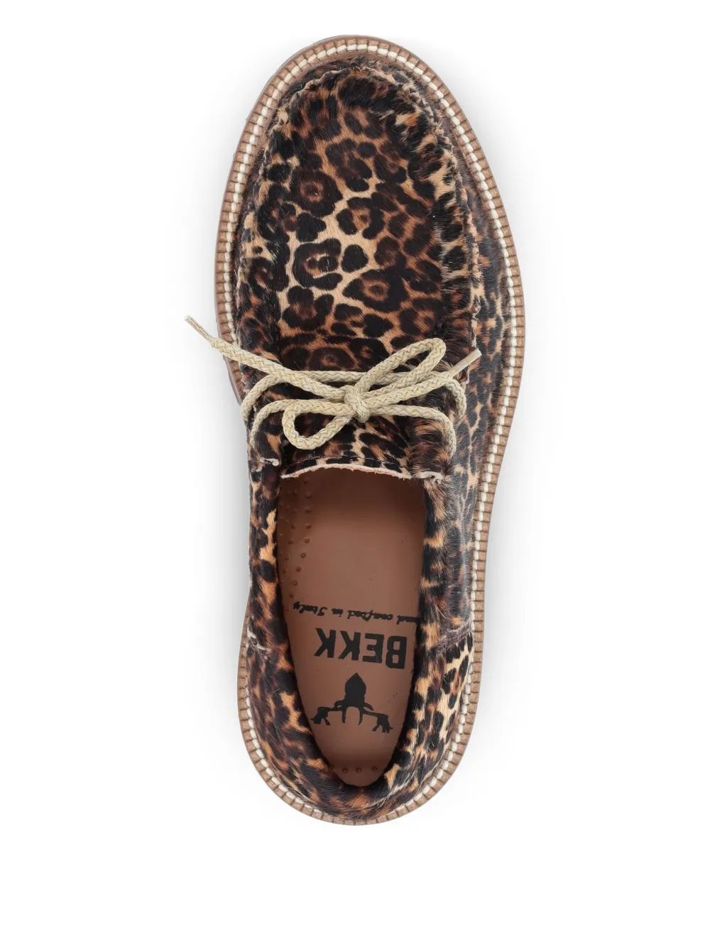 BEKK Fondo derby schoenen met luipaardprint Bruin
