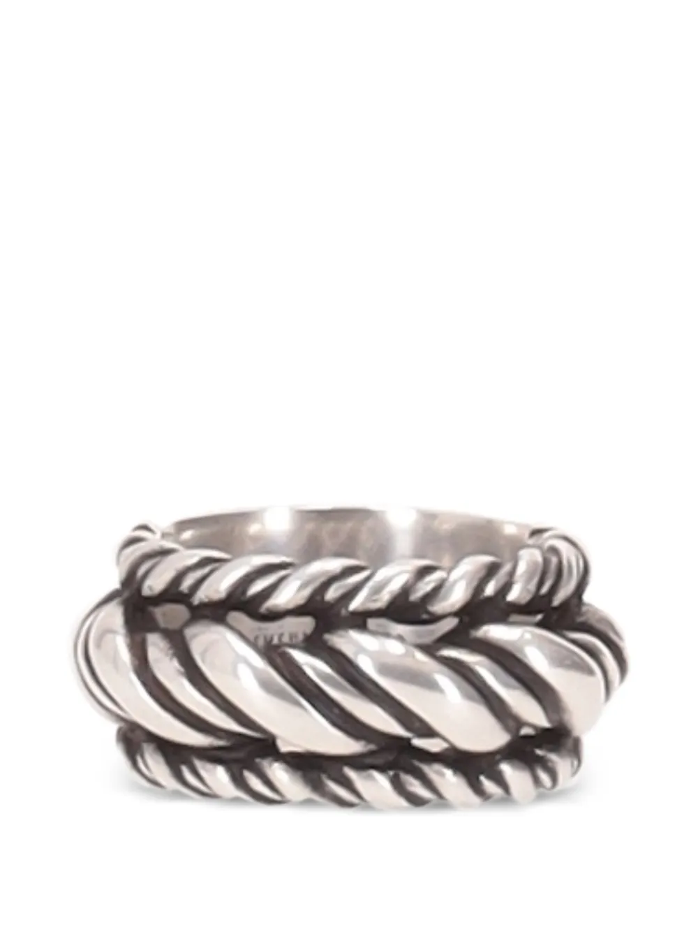 Ann Demeulemeester Anello Reau Twisted Triple - Argento