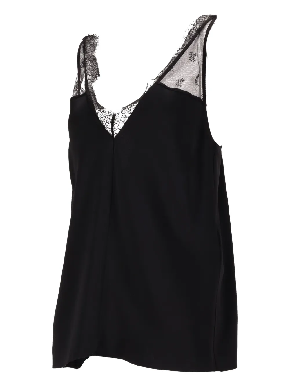Stella Mccartney Reversible Satin Lace Trim Camisole In Black