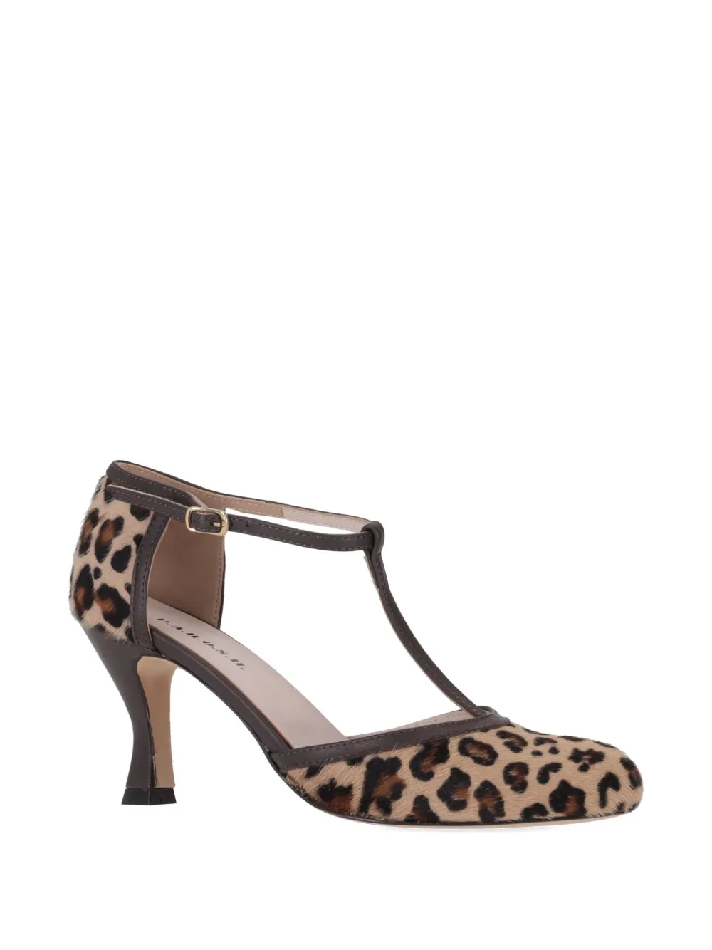 P.a.r.o.s.h Leopard Print Round Toe Heels In Animal Print