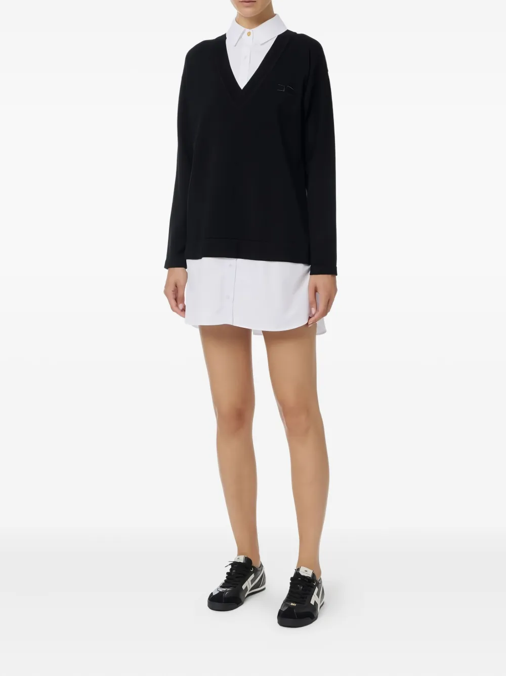 Elisabetta Franchi layered sweater dress - Zwart