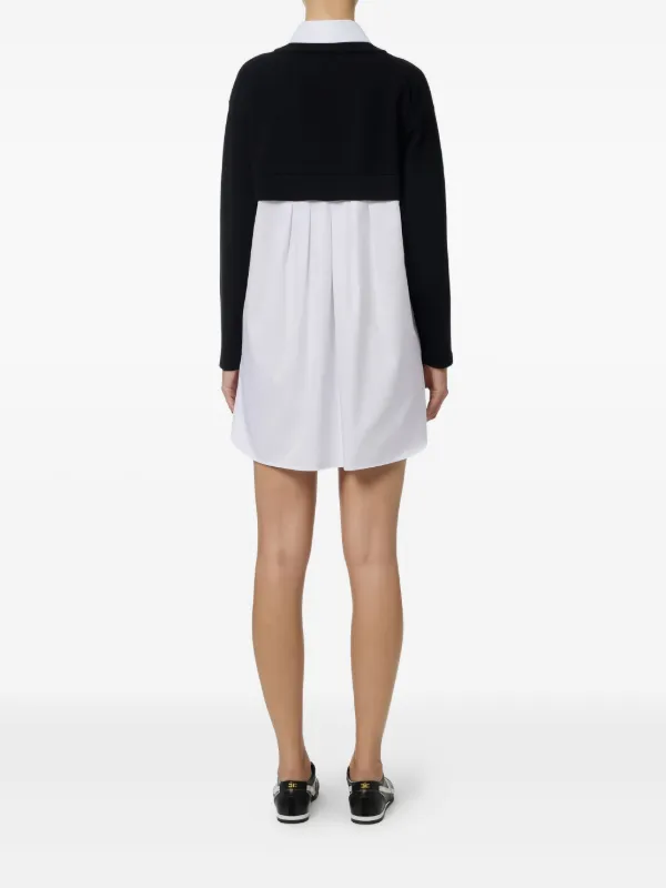 Elisabetta Franchi Layered Sweater Dress - Black