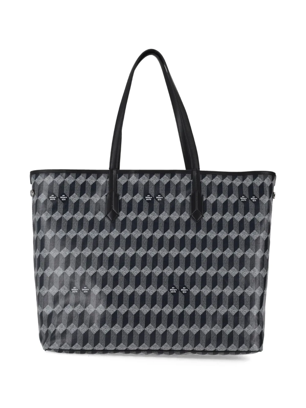 Au Départ No.55 geometric tote bag - Zwart