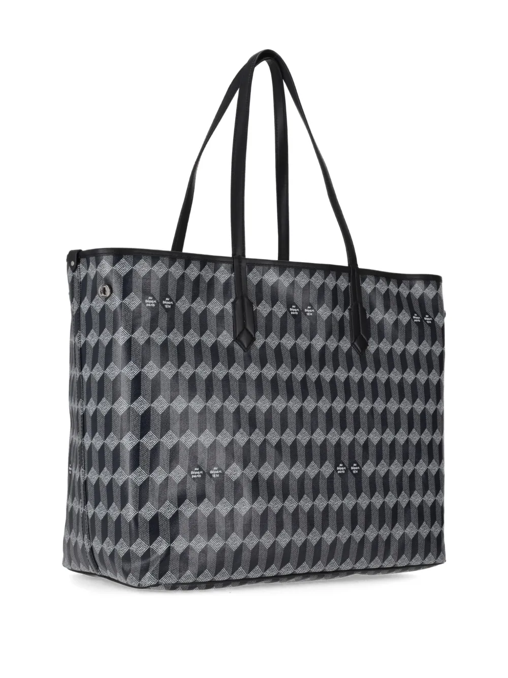 Au Départ No.55 geometrische shopper Zwart