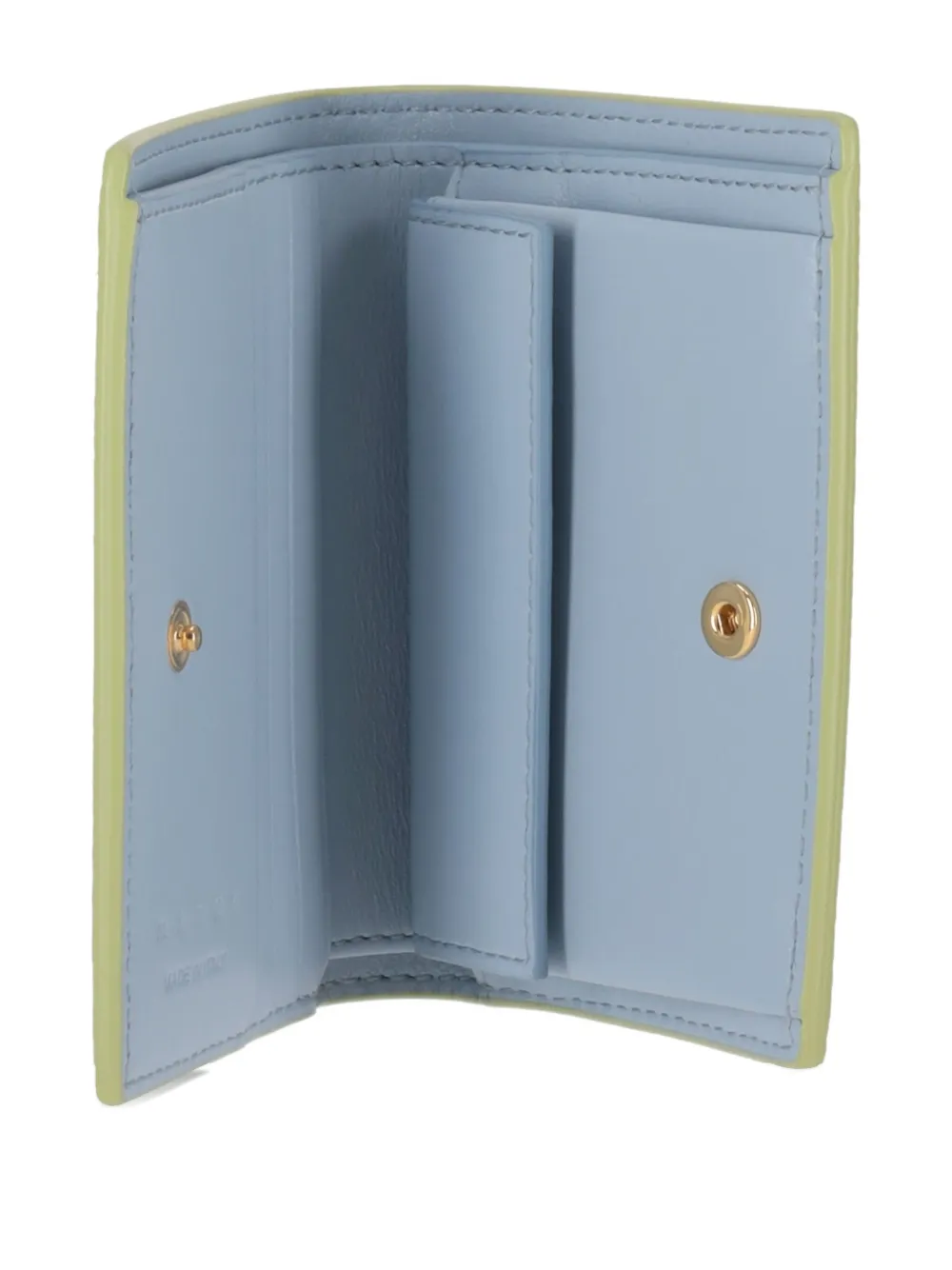 Marni Embroidered Leather Bifold Wallet In Green