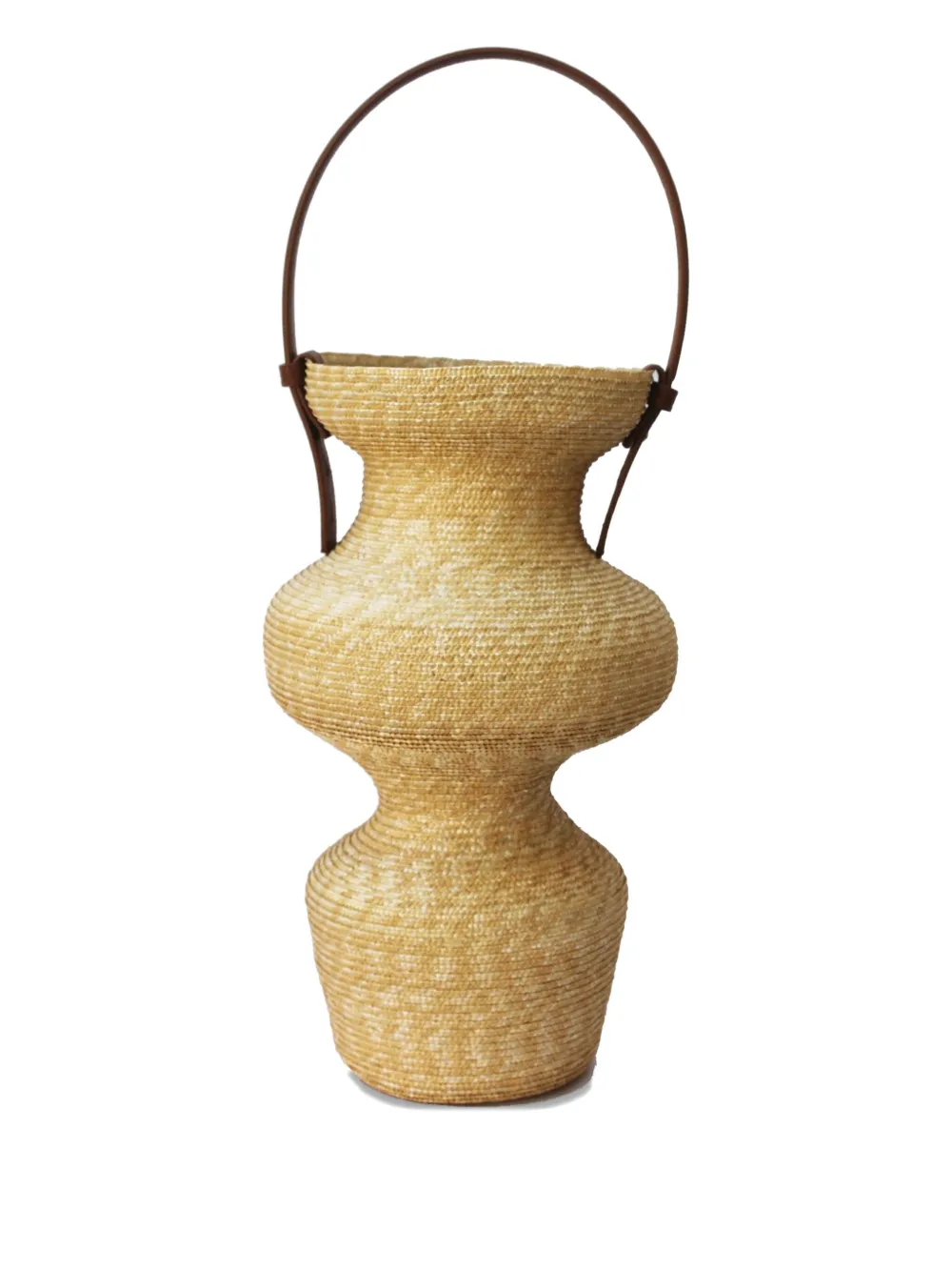 catarzi raffia leather-detail vase | Neutrals | Image 1