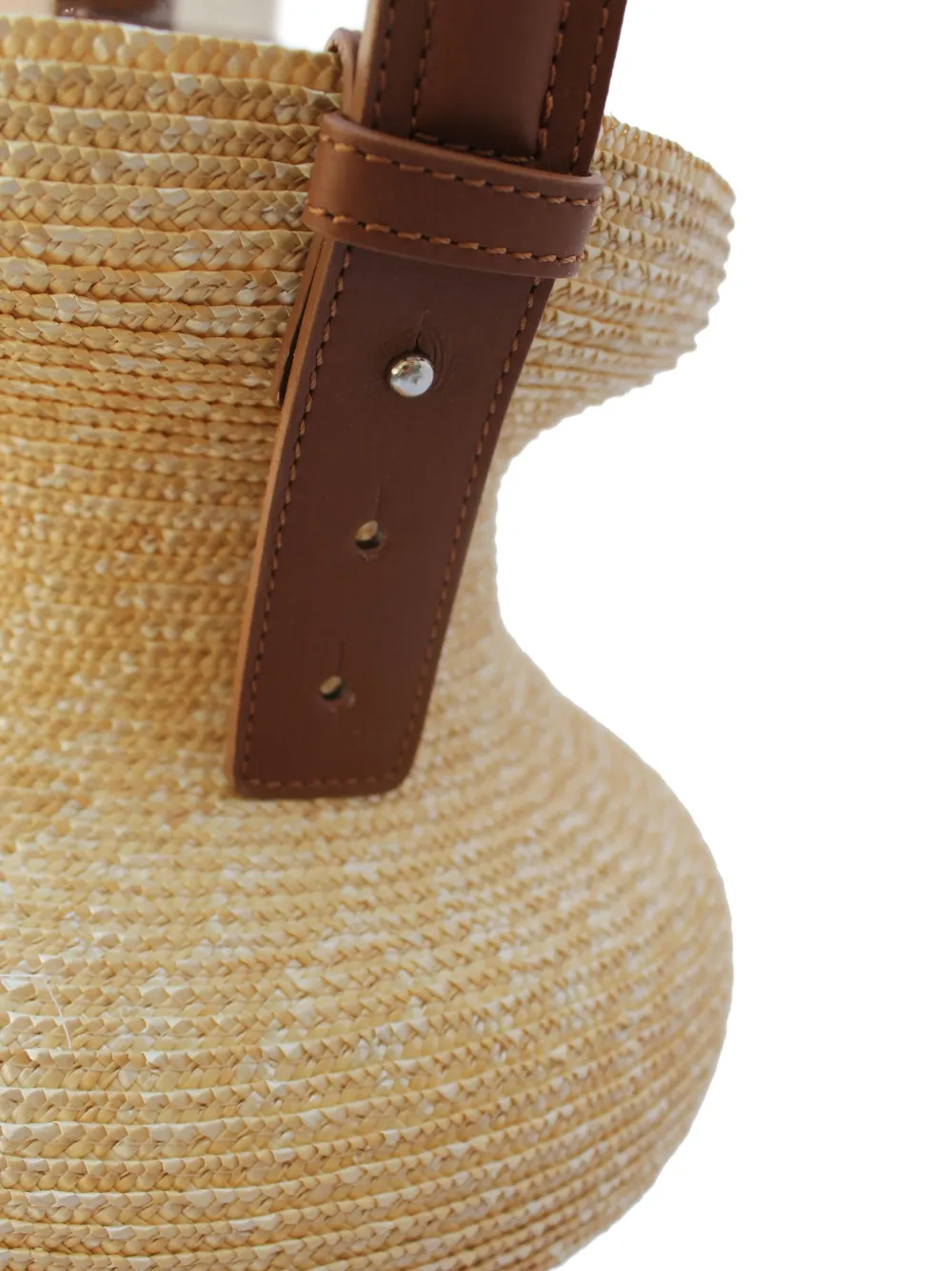 Catarzi Raffia Leather-detail Vase In Neutral