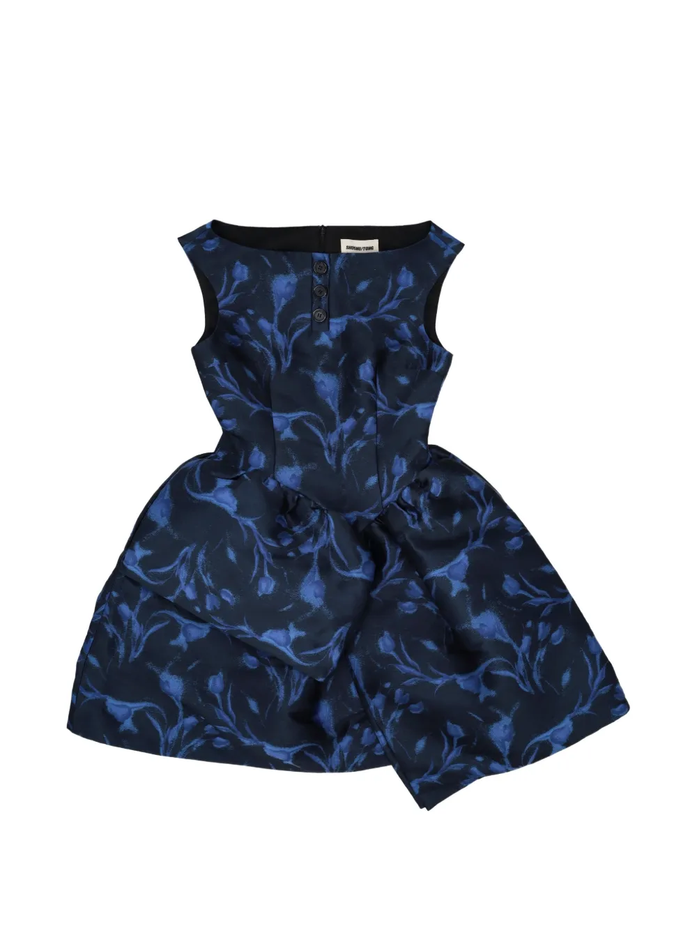 SHUSHU/TONG asymmetric panel short dress - Blu