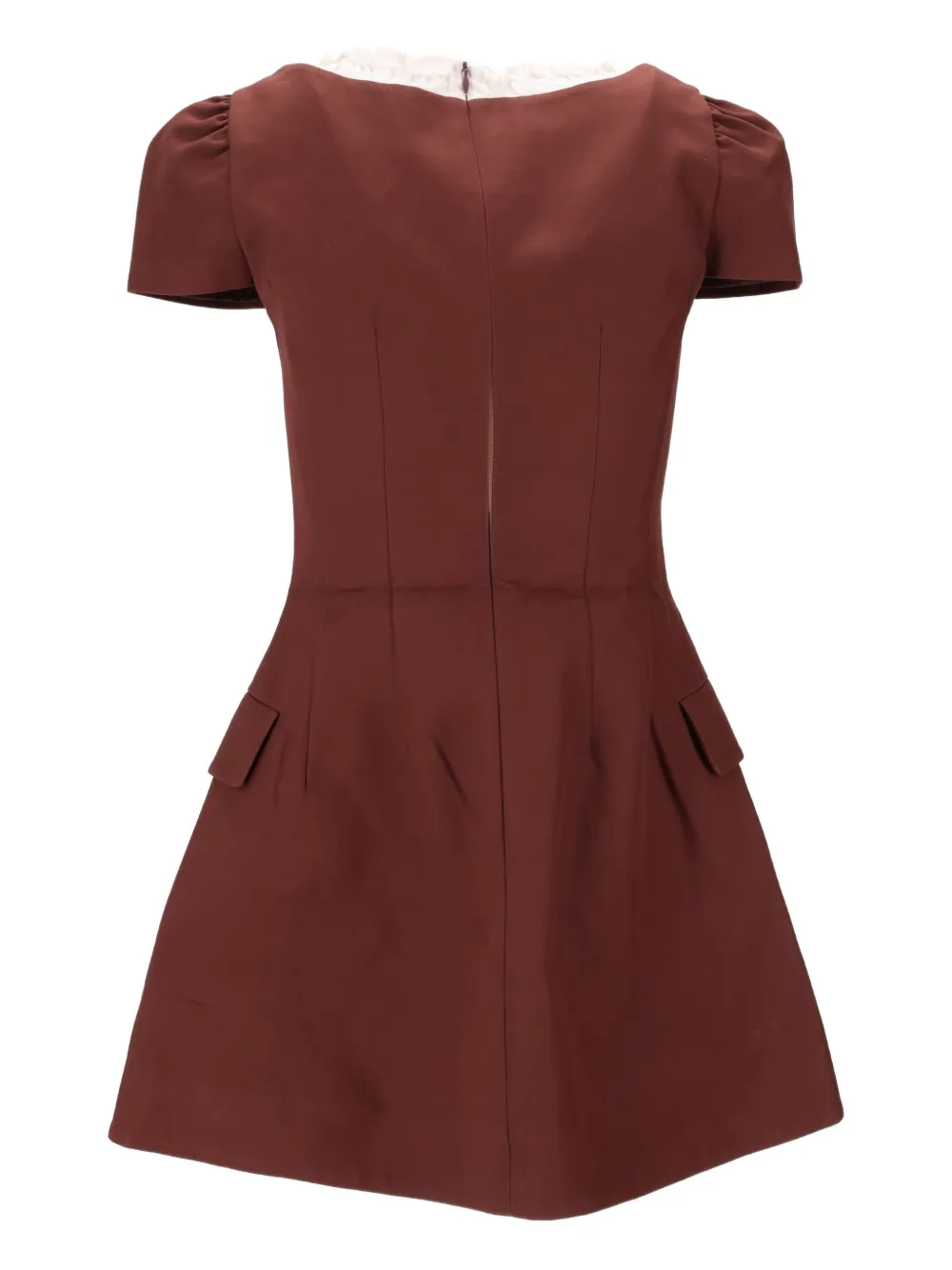 SHUSHU/TONG scalloped short sleeve dress - Bruin