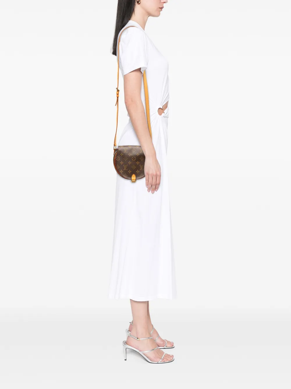 Pre-owned Louis Vuitton 2004 Monogram Sac Tambourine Crossbody Bag In Brown