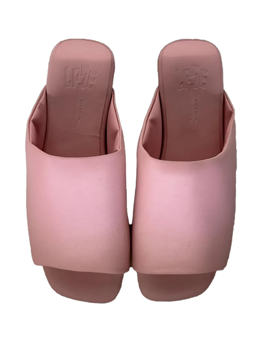 La Rose Nappa Leather Slides In Pink