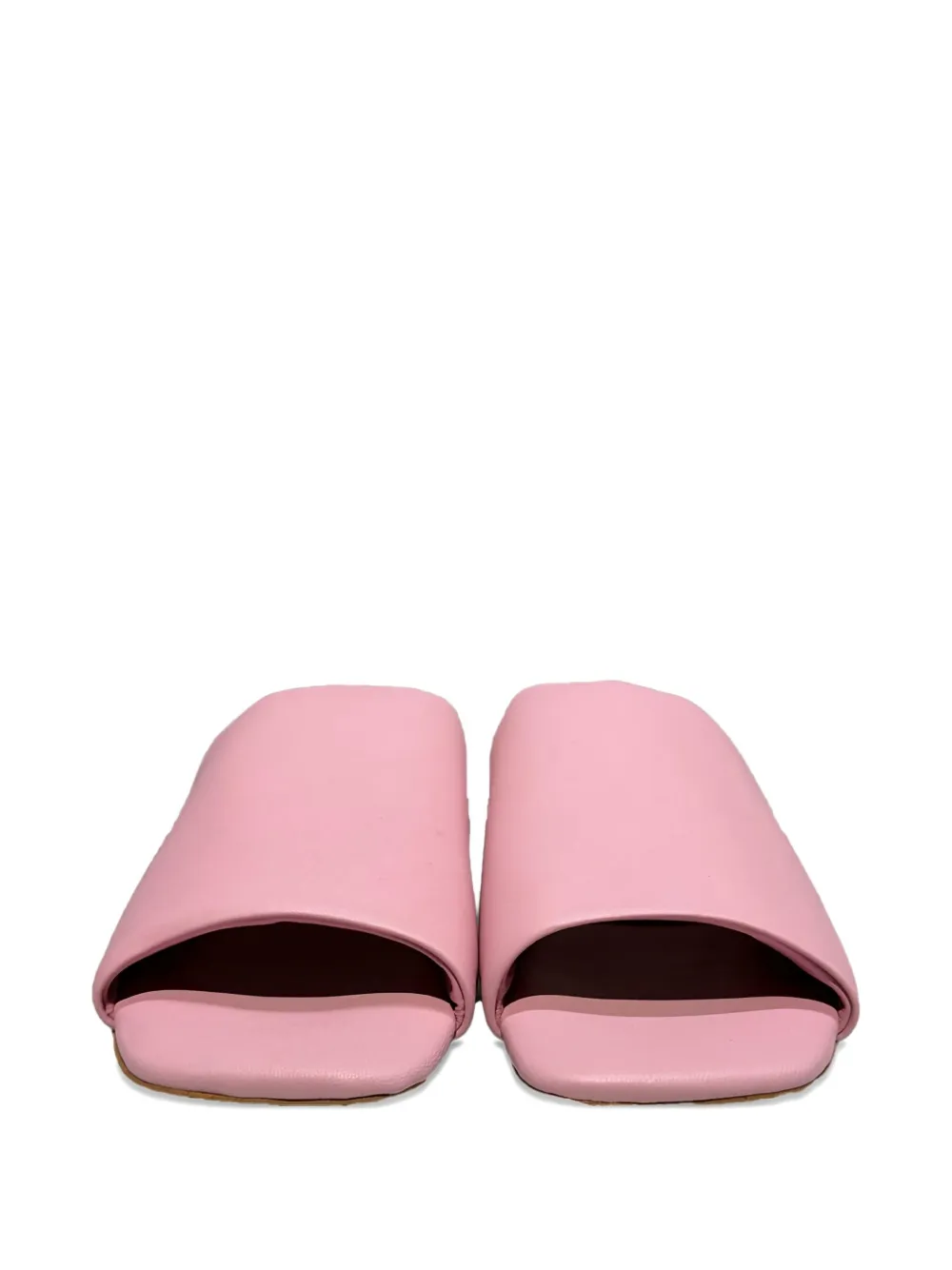 La Rose Nappa Leather Slides In Pink