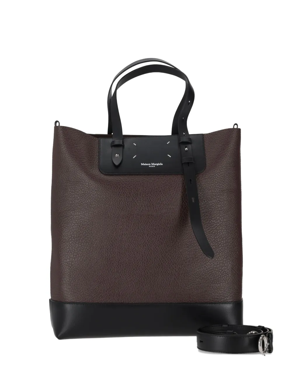 Maison Margiela Leather Tote Bag In Brown