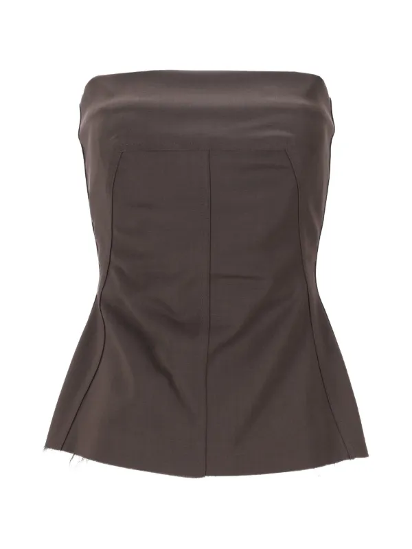 Rick Owens Concordians Bustier Top in Brown