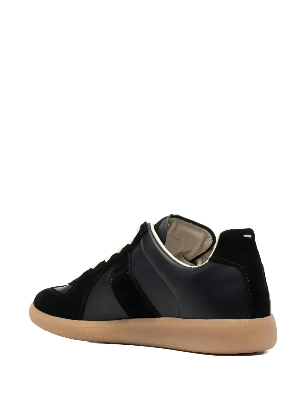 Maison Margiela Replica Panelled Lace-up Sneakers In Black