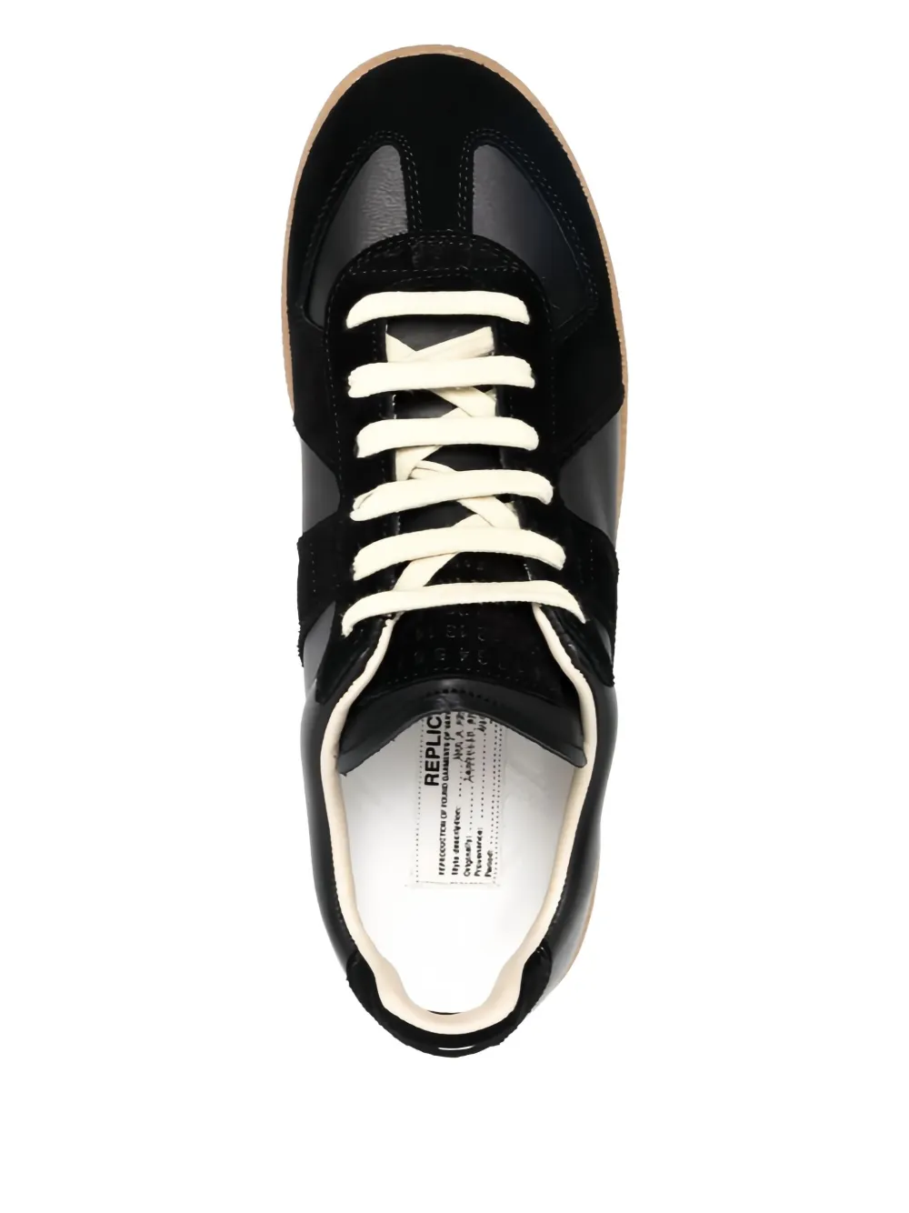 Maison Margiela Replica panelled lace-up sneakers - Zwart