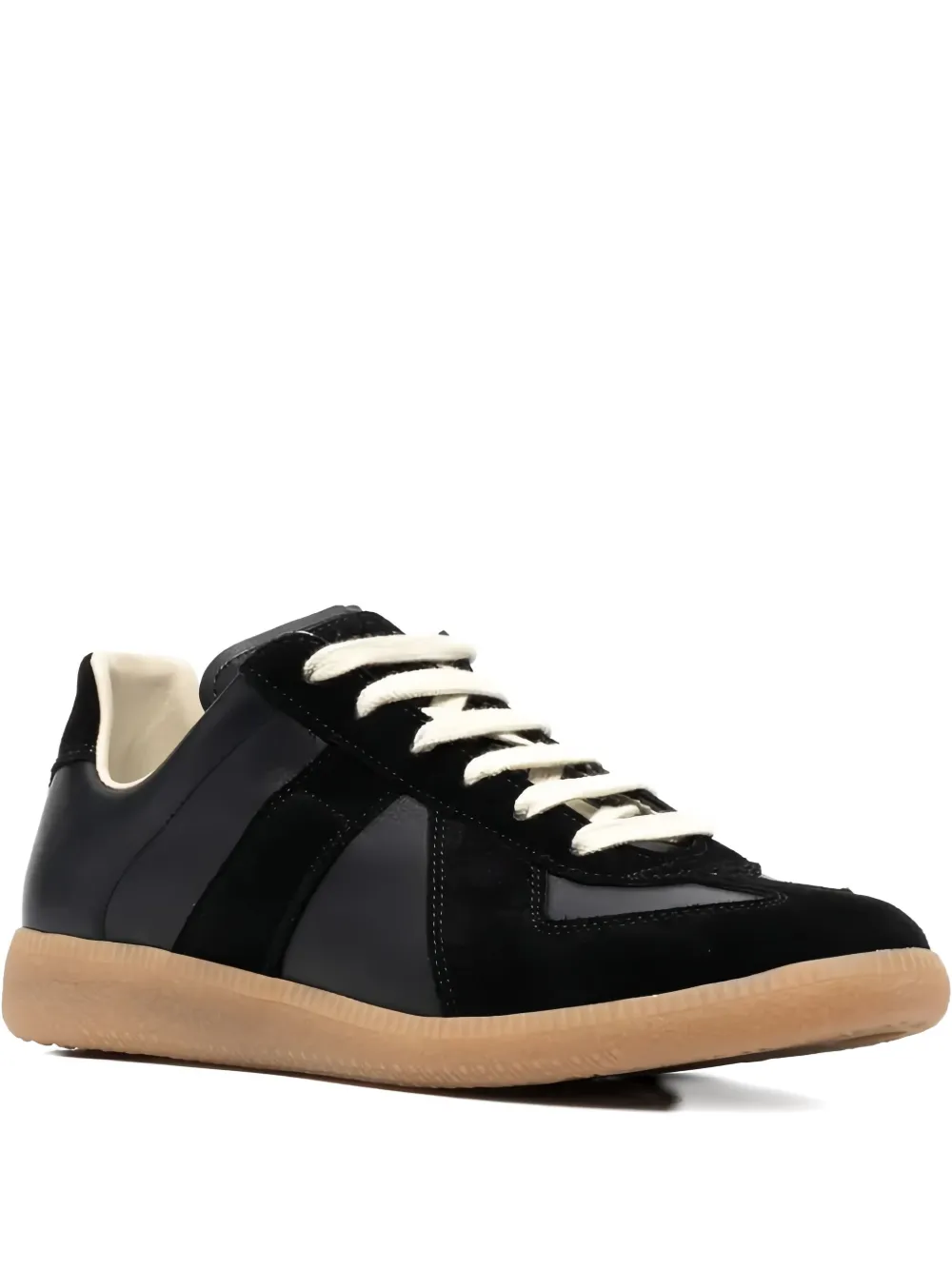 Maison Margiela Replica panelled lace-up sneakers - ブラック