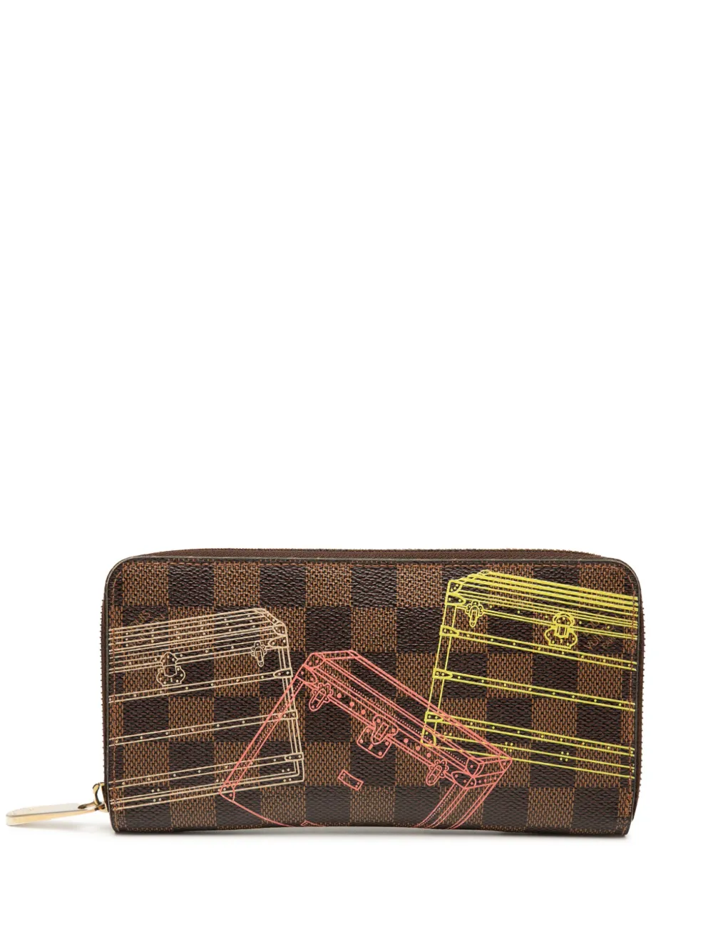 Louis Vuitton Pre-Owned 2014 ダミエ エベヌ Inventuer トランクス&ロック ジッピーウォレット 長財布 Louis Vuitton Pre-Owned 2014 ダミエ エベヌ Inventuer トランクス&ロック ジッピーウォレット 長財布