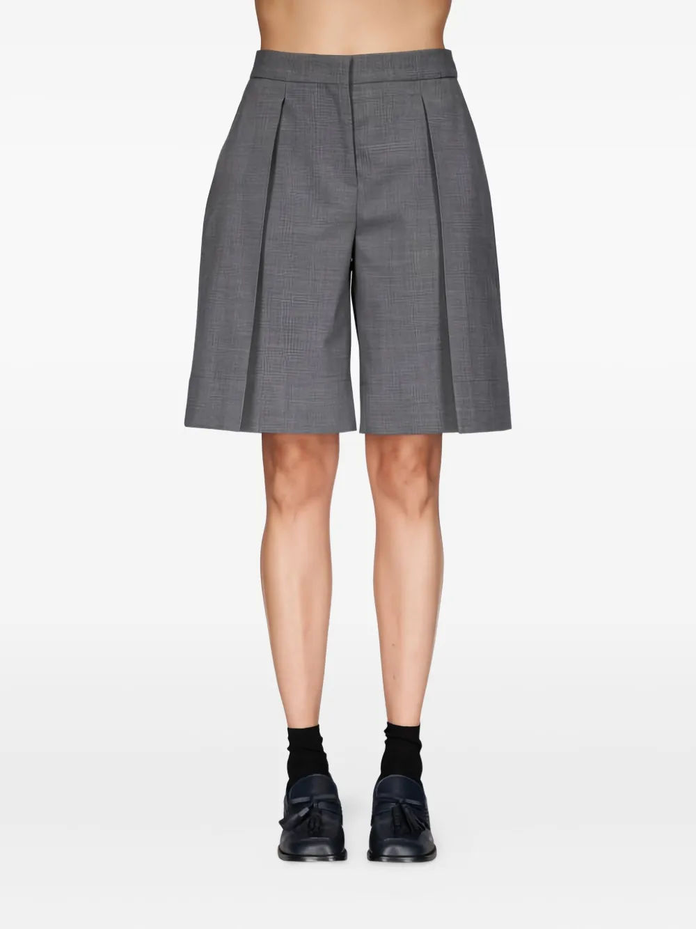 Vivetta Pleated Bermuda Shorts In Gray