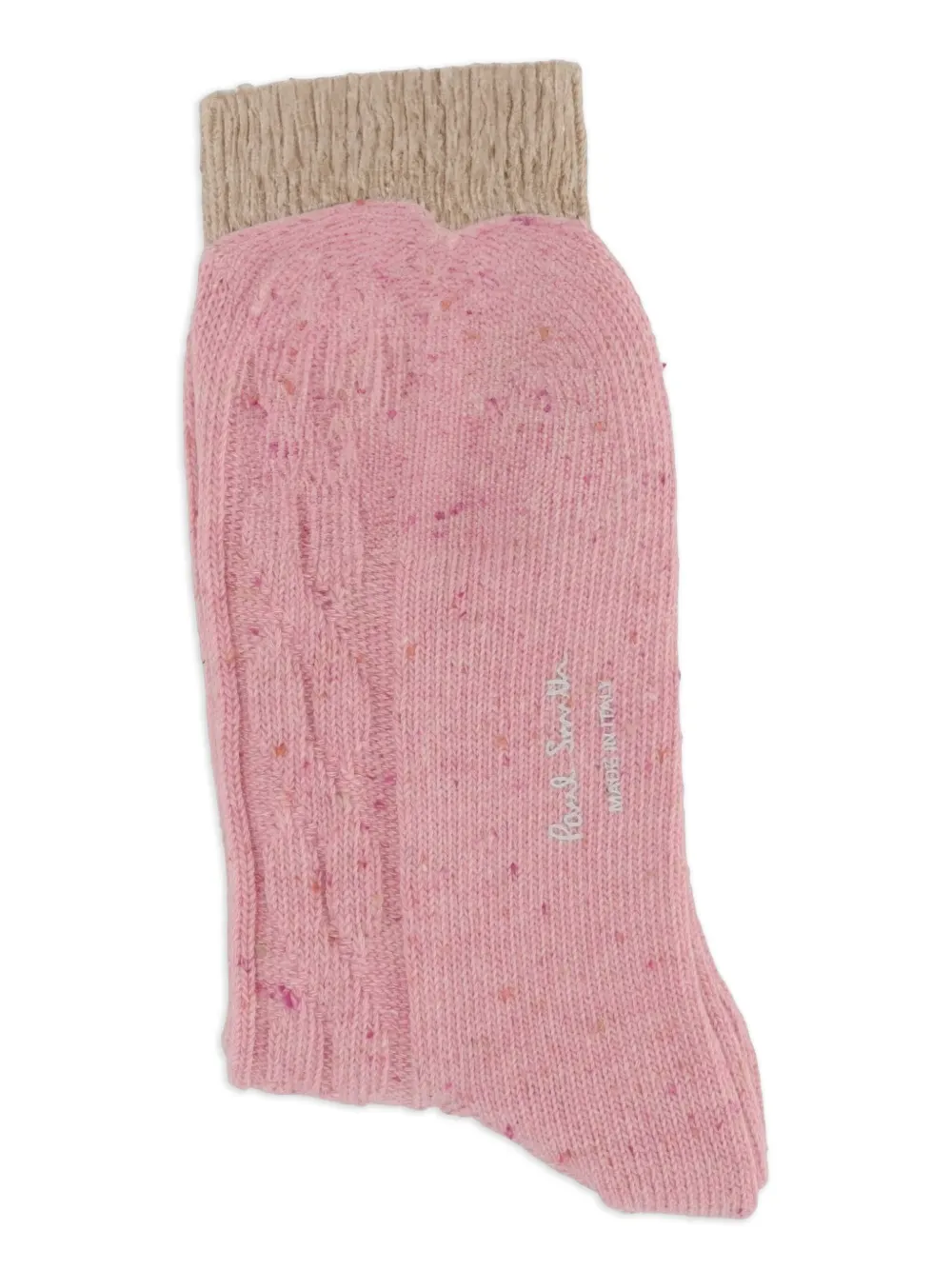 Paul Smith Cable-knit Socks In Pink