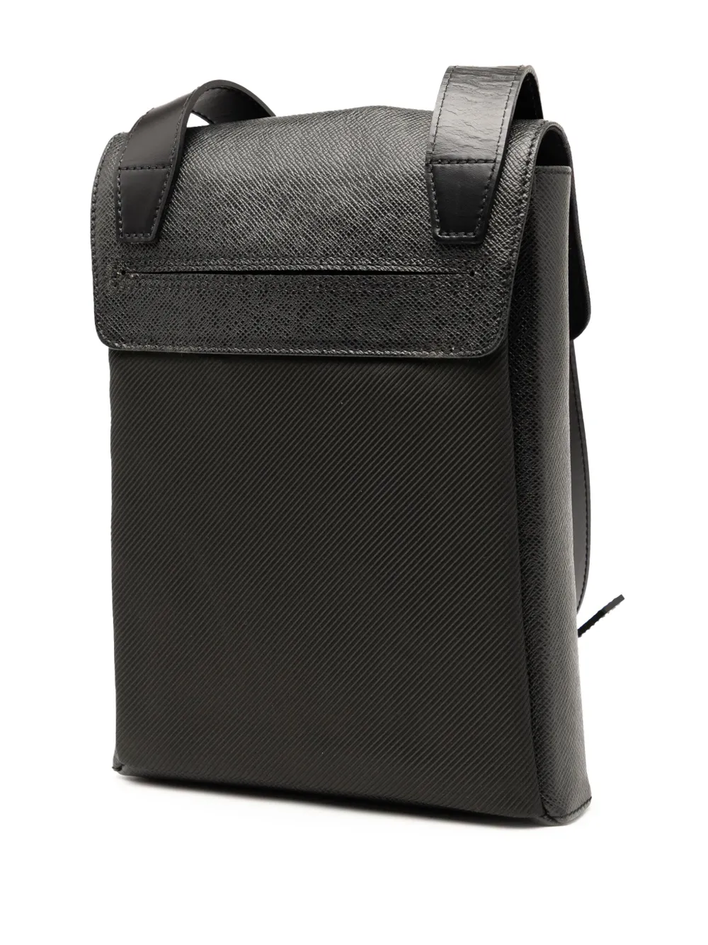 Pre-owned Louis Vuitton 2004 Taiga Saratov Pm Crossbody Bag In Black