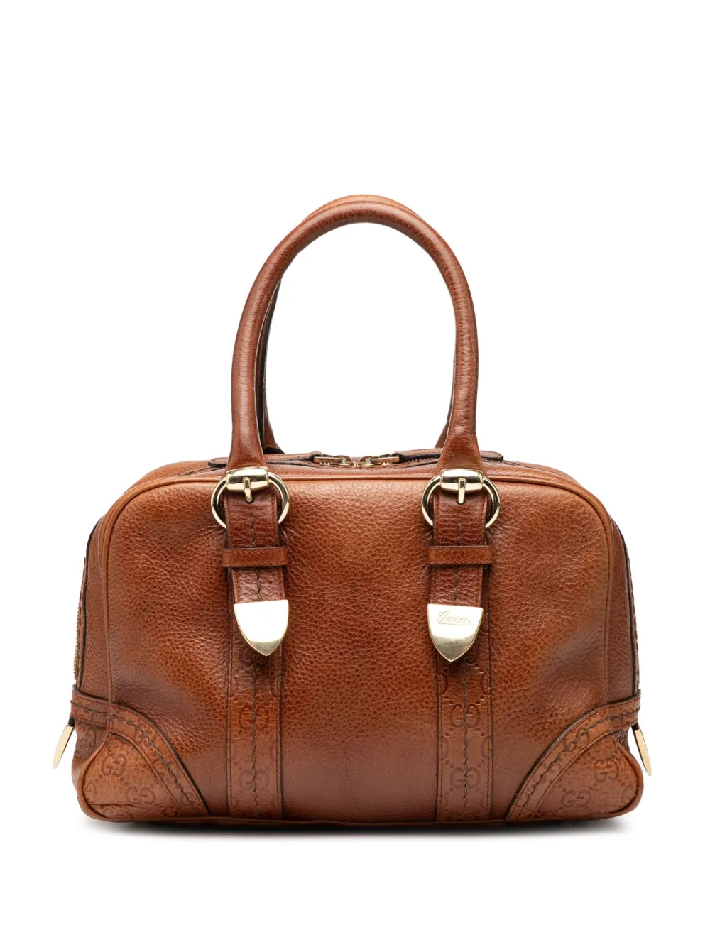 Gucci Pre-Owned 2000-2015 Guccissima Trimmed Leather Signoria boston bag | Brown | Image 1