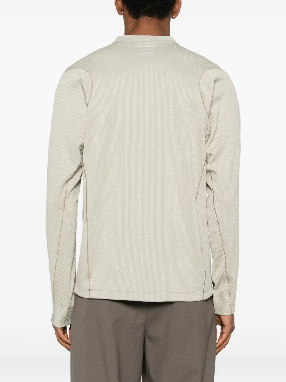Mm6 Maison Margiela Logo-print Long-sleeve Sweater In Gray