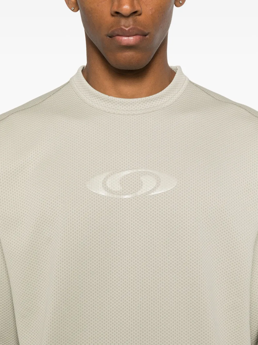 Mm6 Maison Margiela Logo-print Long-sleeve Sweater In Gray
