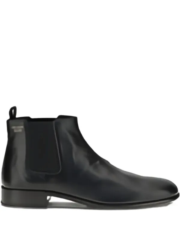 Prada Leather Booties in Black