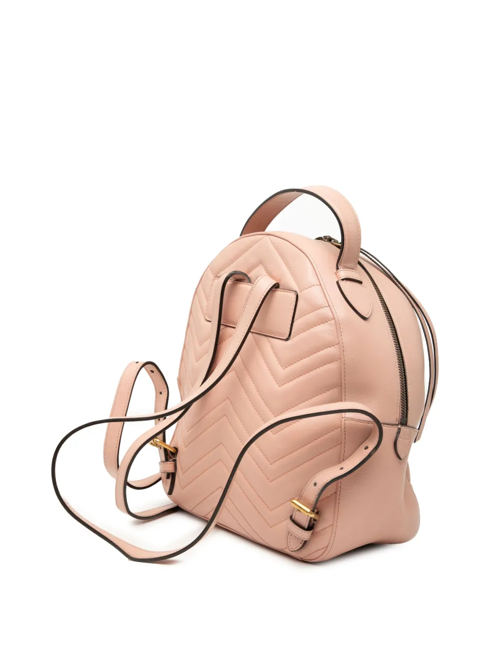 Pre-owned Gucci 2016-2025 Small Gg Marmont Matelasse Leather Backpack In Pink