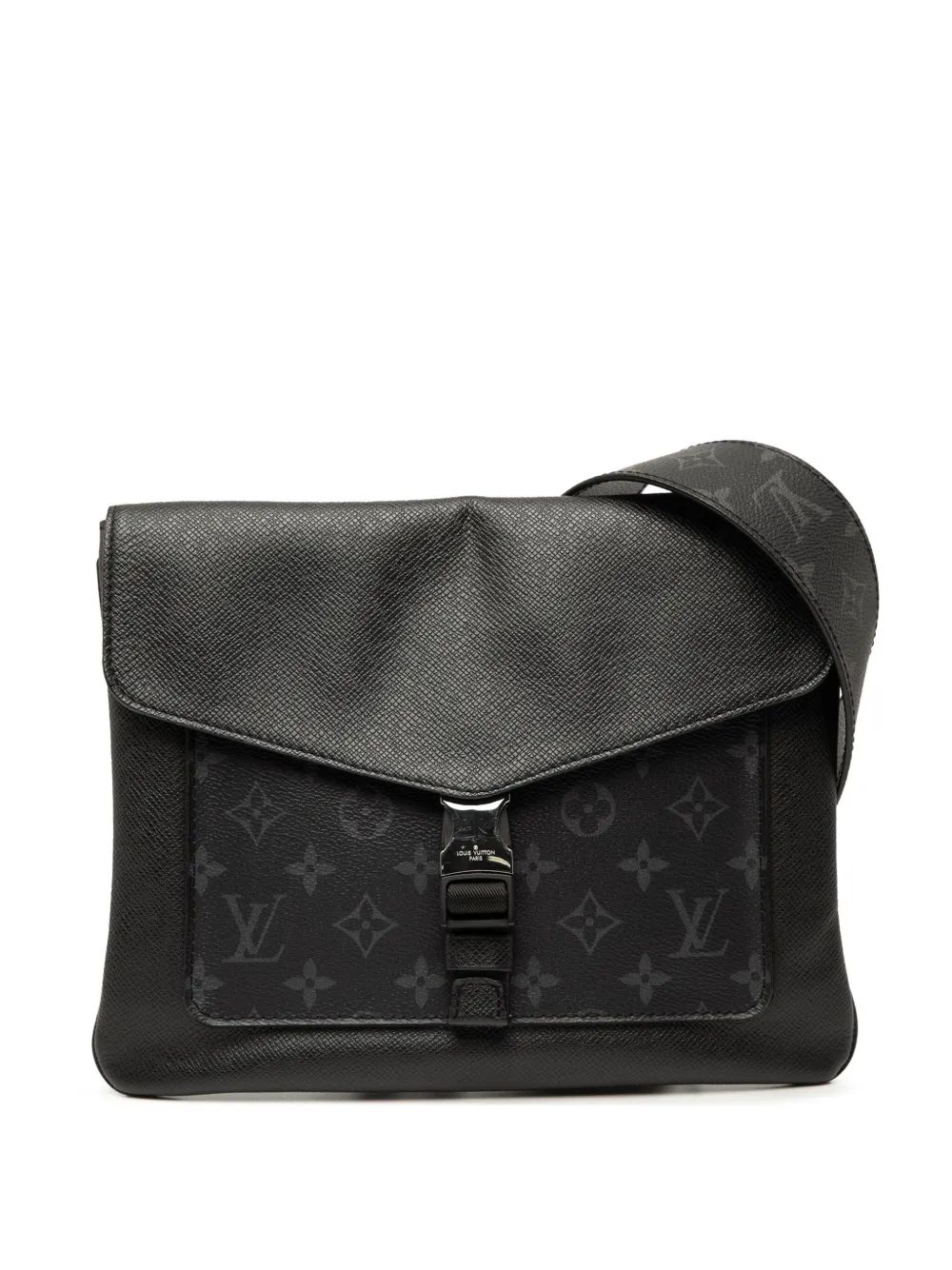 Pre-owned Louis Vuitton 2020 Taigarama Outdoor Flap Messenger Crossbody Bag In Black