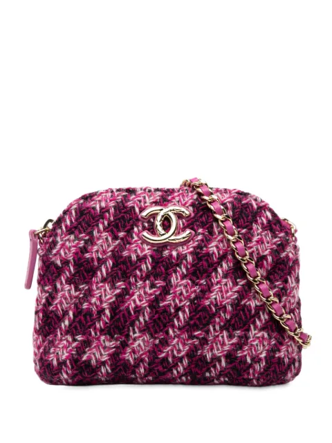 CHANEL Pre-Owned 2021-2025 CC Tweed Houndstooth Clutch On Chain crossbody bag